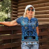 Aotearoa Iwi Ngati Porou Women Polo Shirt Maori Wharenui House Tribal Pattern