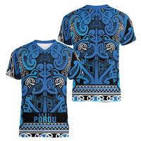 Aotearoa Iwi Ngati Porou Women V-Neck T-Shirt Maori Wharenui House Tribal Pattern