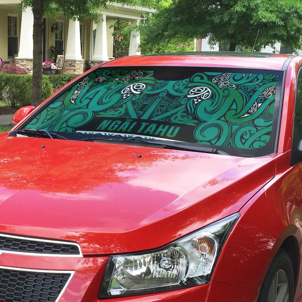 Aotearoa Iwi Ngai Tahu Auto Sun Shade Maori Wharenui House Tribal Pattern
