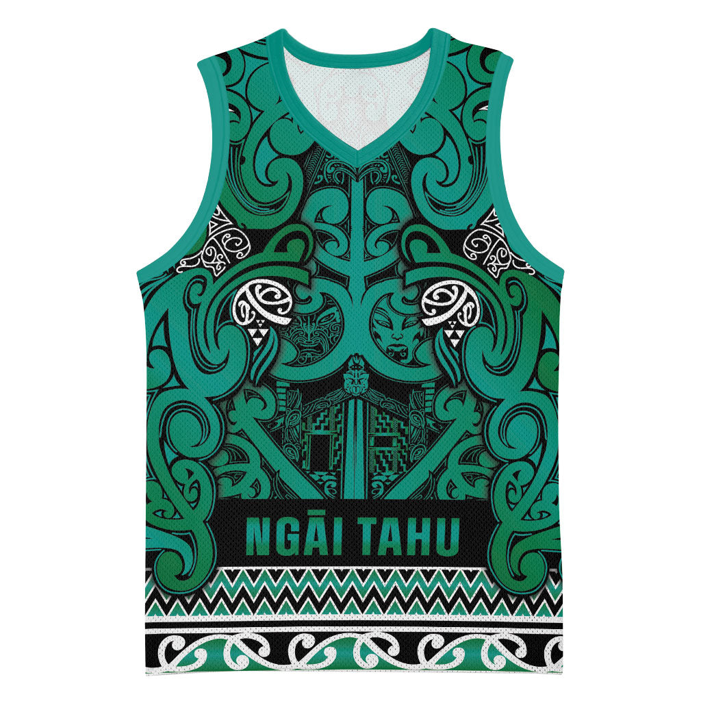 Aotearoa Iwi Ngai Tahu Basketball Jersey Maori Wharenui House Tribal Pattern LT9 Unisex Turquoise - Polynesian Pride