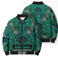 Aotearoa Iwi Ngai Tahu Bomber Puffer Jacket Maori Wharenui House Tribal Pattern