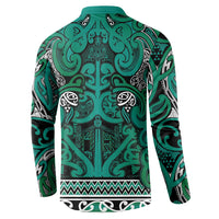 Aotearoa Iwi Ngai Tahu Button Sweatshirt Maori Wharenui House Tribal Pattern