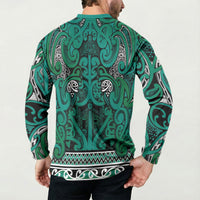Aotearoa Iwi Ngai Tahu Button Sweatshirt Maori Wharenui House Tribal Pattern
