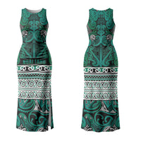 Aotearoa Iwi Ngai Tahu Couples Matching Tank Maxi Dress and Hawaiian Shirt Maori Wharenui House Tribal Pattern