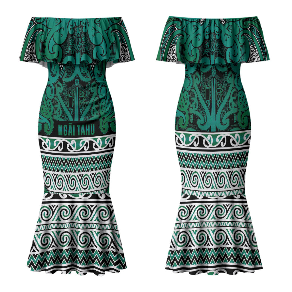 Aotearoa Iwi Ngai Tahu Family Matching Mermaid Dress and Hawaiian Shirt Maori Wharenui House Tribal Pattern