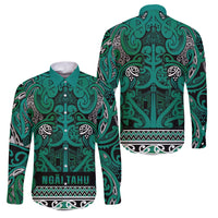 Aotearoa Iwi Ngai Tahu Family Matching Off The Shoulder Long Sleeve Dress and Hawaiian Shirt Maori Wharenui House Tribal Pattern