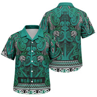 Aotearoa Iwi Ngai Tahu Family Matching Off The Shoulder Long Sleeve Dress and Hawaiian Shirt Maori Wharenui House Tribal Pattern