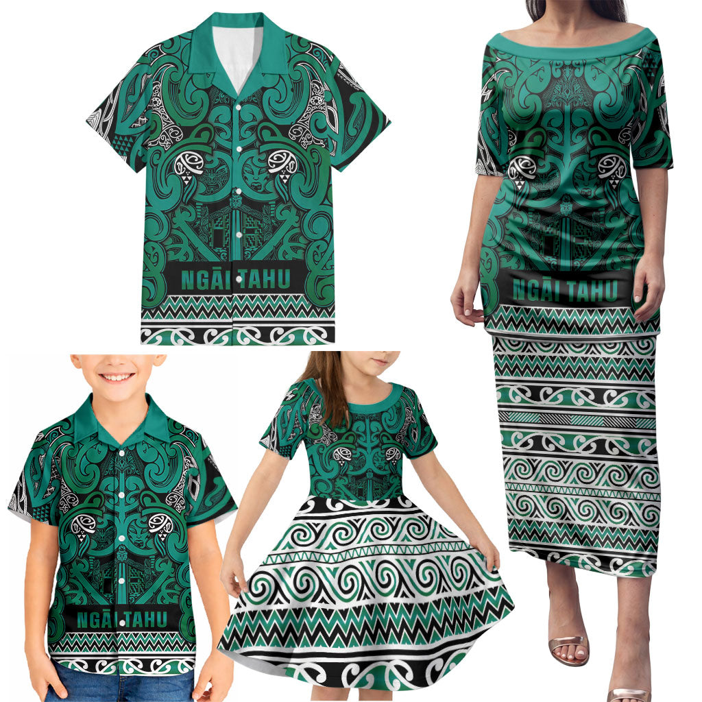 Aotearoa Iwi Ngai Tahu Family Matching Puletasi and Hawaiian Shirt Maori Wharenui House Tribal Pattern LT9 - Polynesian Pride