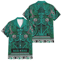 Aotearoa Iwi Ngai Tahu Family Matching Puletasi and Hawaiian Shirt Maori Wharenui House Tribal Pattern