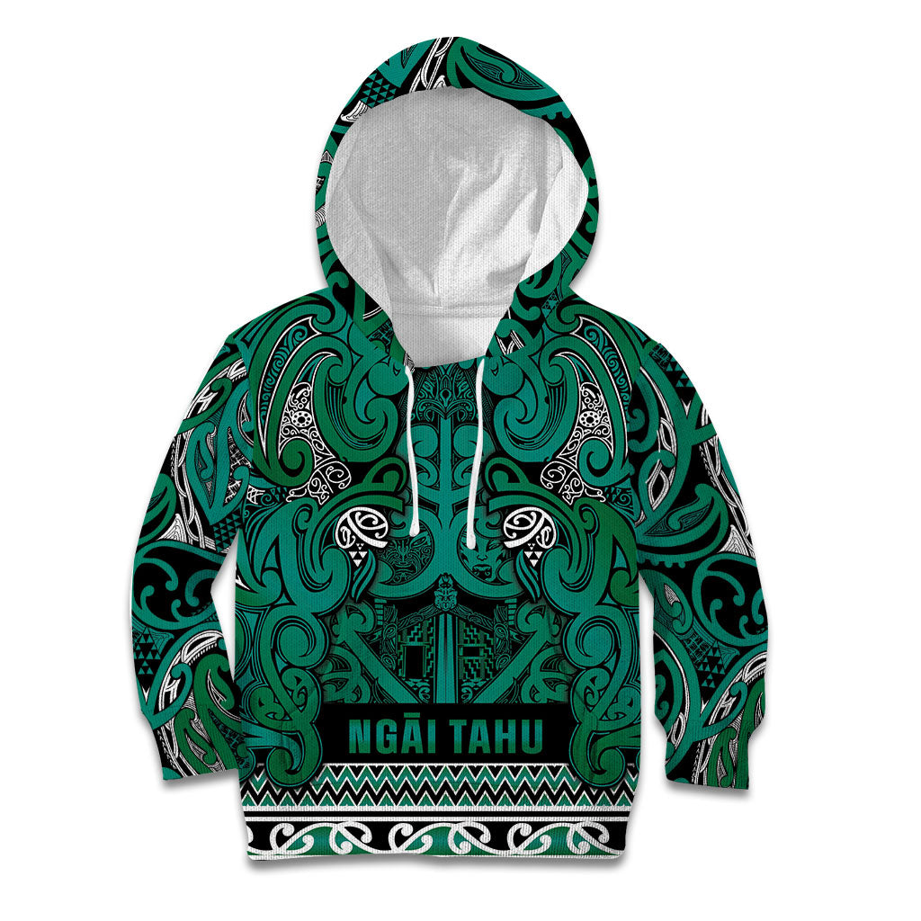Aotearoa Iwi Ngai Tahu Kid Hoodie Maori Wharenui House Tribal Pattern