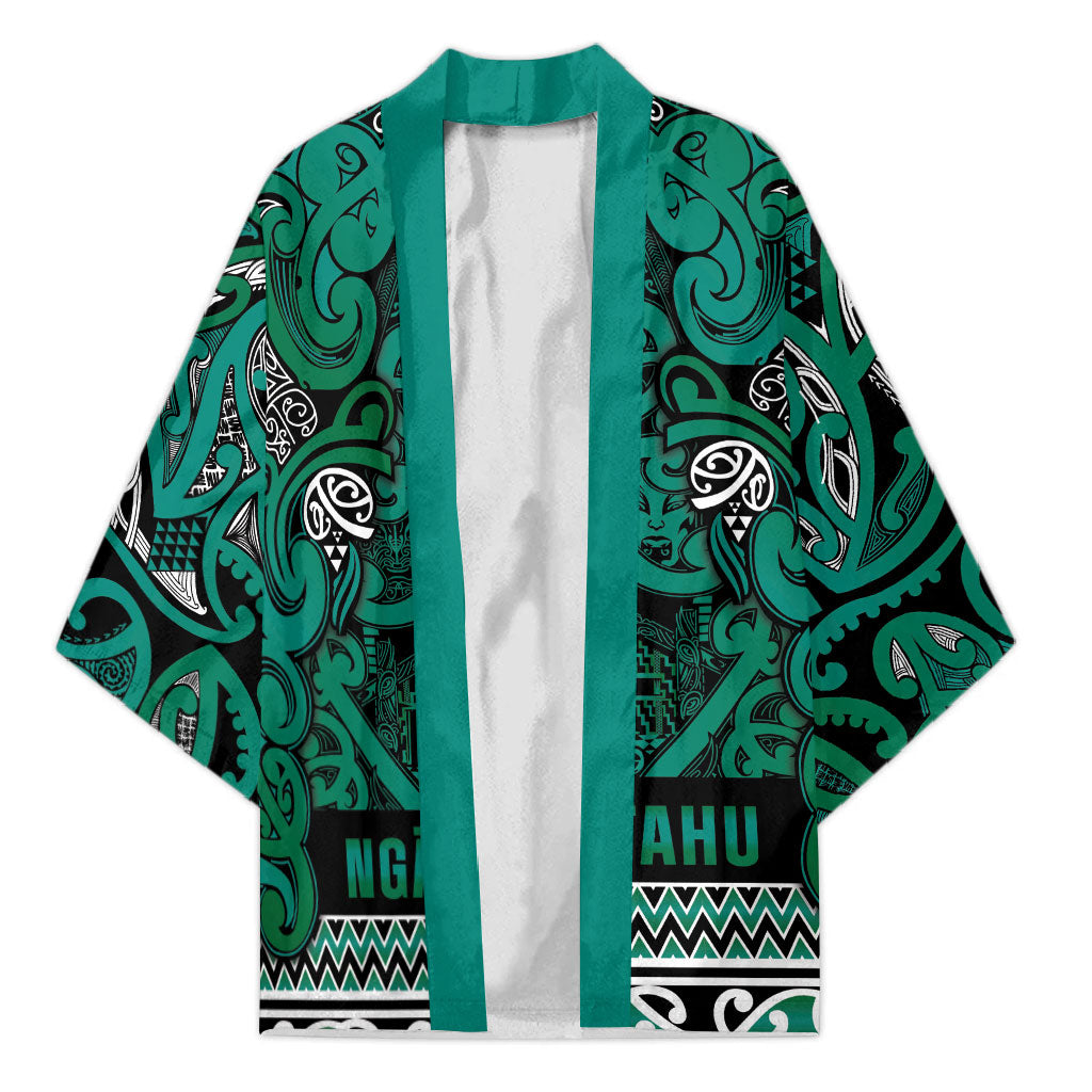 Aotearoa Iwi Ngai Tahu Kimono Maori Wharenui House Tribal Pattern LT9 Unisex Turquoise - Polynesian Pride
