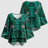 Aotearoa Iwi Ngai Tahu Kimono Sleeve Blouse Maori Wharenui House Tribal Pattern