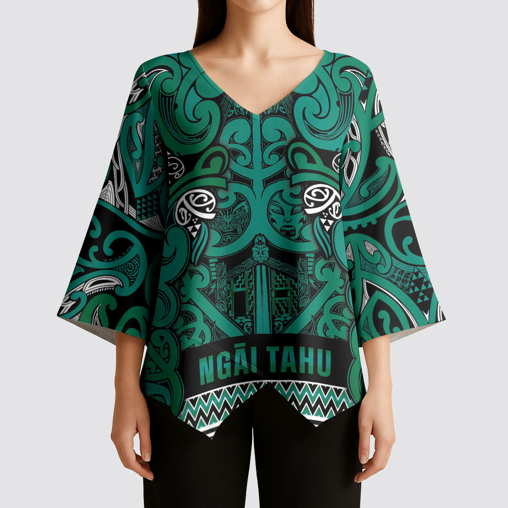 Aotearoa Iwi Ngai Tahu Kimono Sleeve Blouse Maori Wharenui House Tribal Pattern