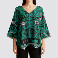 Aotearoa Iwi Ngai Tahu Kimono Sleeve Blouse Maori Wharenui House Tribal Pattern