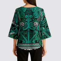Aotearoa Iwi Ngai Tahu Kimono Sleeve Blouse Maori Wharenui House Tribal Pattern