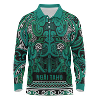 Aotearoa Iwi Ngai Tahu Long Sleeve Polo Shirt Maori Wharenui House Tribal Pattern