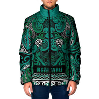 Aotearoa Iwi Ngai Tahu Padded Jacket Maori Wharenui House Tribal Pattern