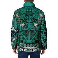 Aotearoa Iwi Ngai Tahu Padded Jacket Maori Wharenui House Tribal Pattern