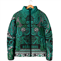 Aotearoa Iwi Ngai Tahu Padded Jacket Maori Wharenui House Tribal Pattern