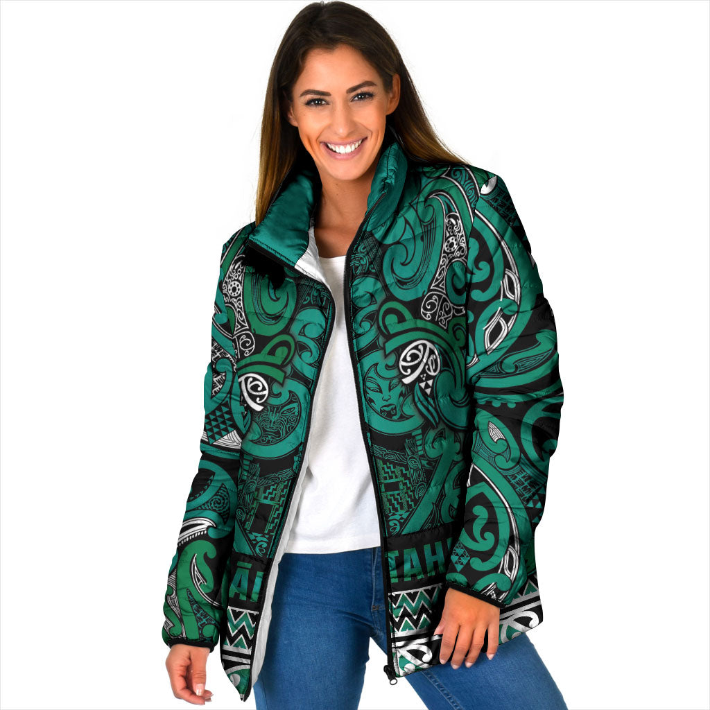 Aotearoa Iwi Ngai Tahu Padded Jacket Maori Wharenui House Tribal Pattern