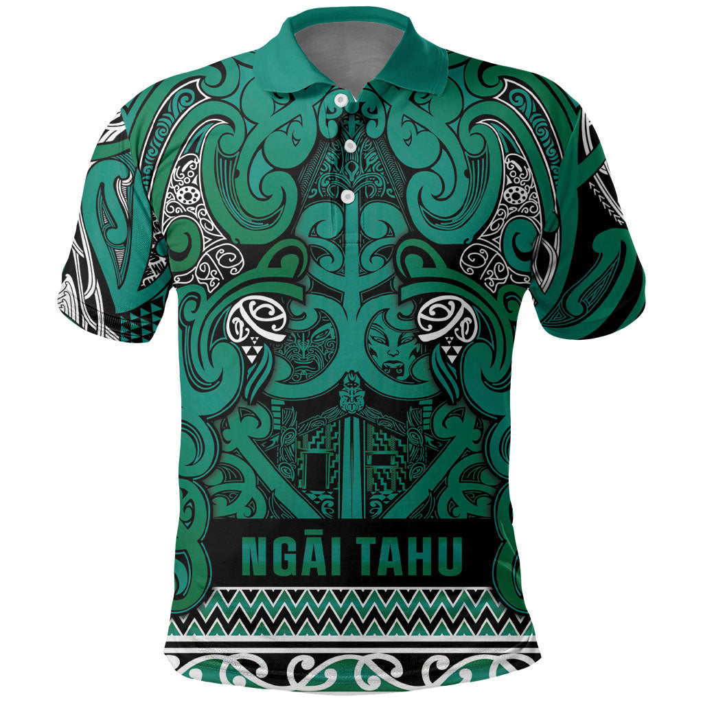 Aotearoa Iwi Ngai Tahu Polo Shirt Maori Wharenui House Tribal Pattern LT9 Turquoise - Polynesian Pride