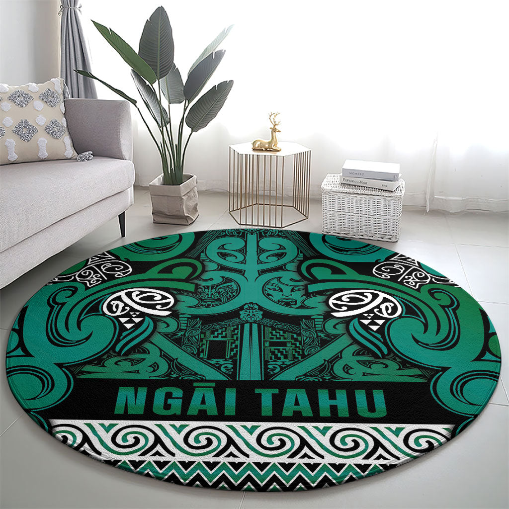 Aotearoa Iwi Ngai Tahu Round Carpet Maori Wharenui House Tribal Pattern