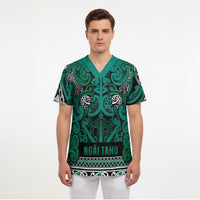Aotearoa Iwi Ngai Tahu Scrub Top Maori Wharenui House Tribal Pattern