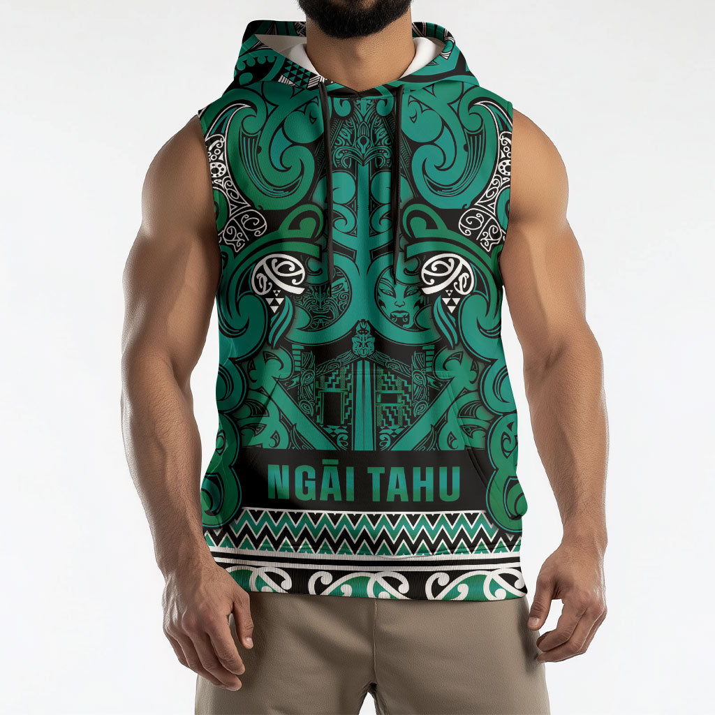 Aotearoa Iwi Ngai Tahu Sleeveless Hoodie Maori Wharenui House Tribal Pattern