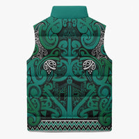 Aotearoa Iwi Ngai Tahu Sleeveless Puffer Jacket Maori Wharenui House Tribal Pattern