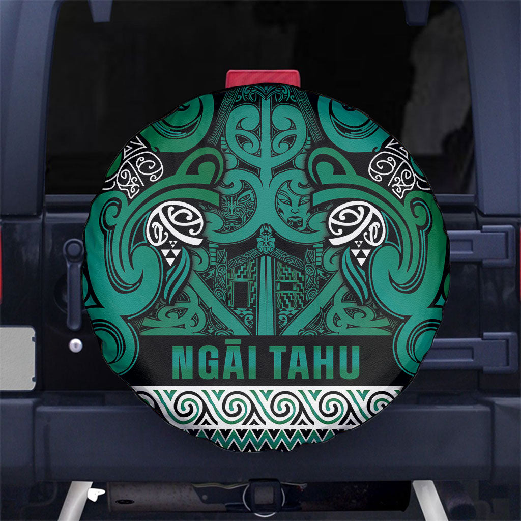 Aotearoa Iwi Ngai Tahu Spare Tire Cover Maori Wharenui House Tribal Pattern LT9 No hole Turquoise - Polynesian Pride