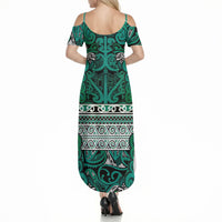 Aotearoa Iwi Ngai Tahu Summer Maxi Dress Maori Wharenui House Tribal Pattern