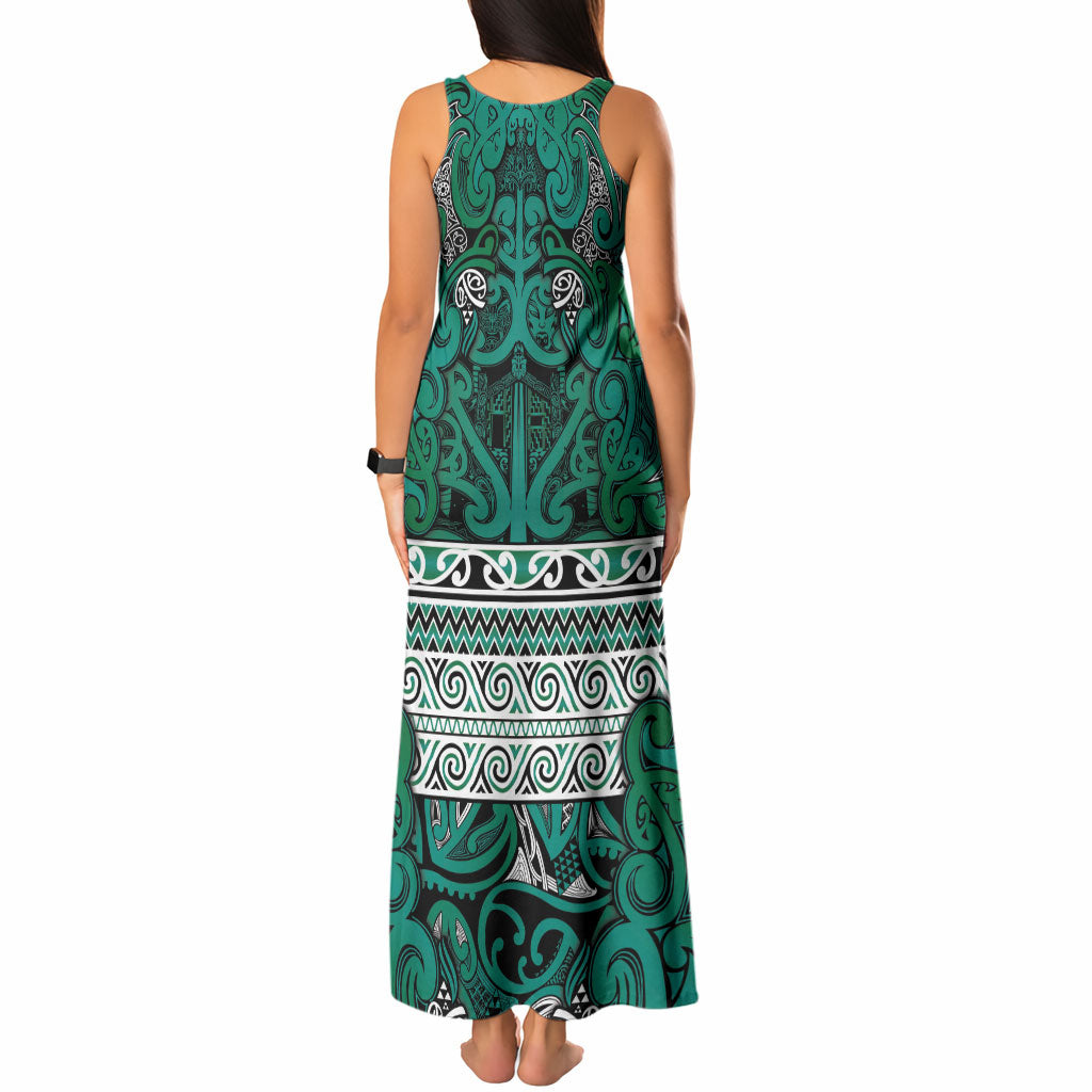 Aotearoa Iwi Ngai Tahu Tank Maxi Dress Maori Wharenui House Tribal Pattern
