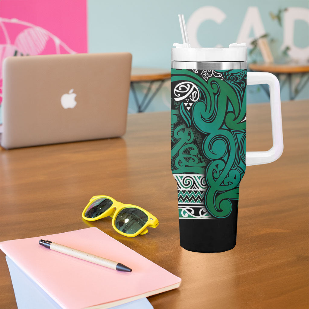 Aotearoa Iwi Ngai Tahu Tumbler With Handle Maori Wharenui House Tribal Pattern