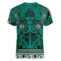 Aotearoa Iwi Ngai Tahu Women V-Neck T-Shirt Maori Wharenui House Tribal Pattern