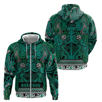 Aotearoa Iwi Ngai Tahu Zip Hoodie Maori Wharenui House Tribal Pattern