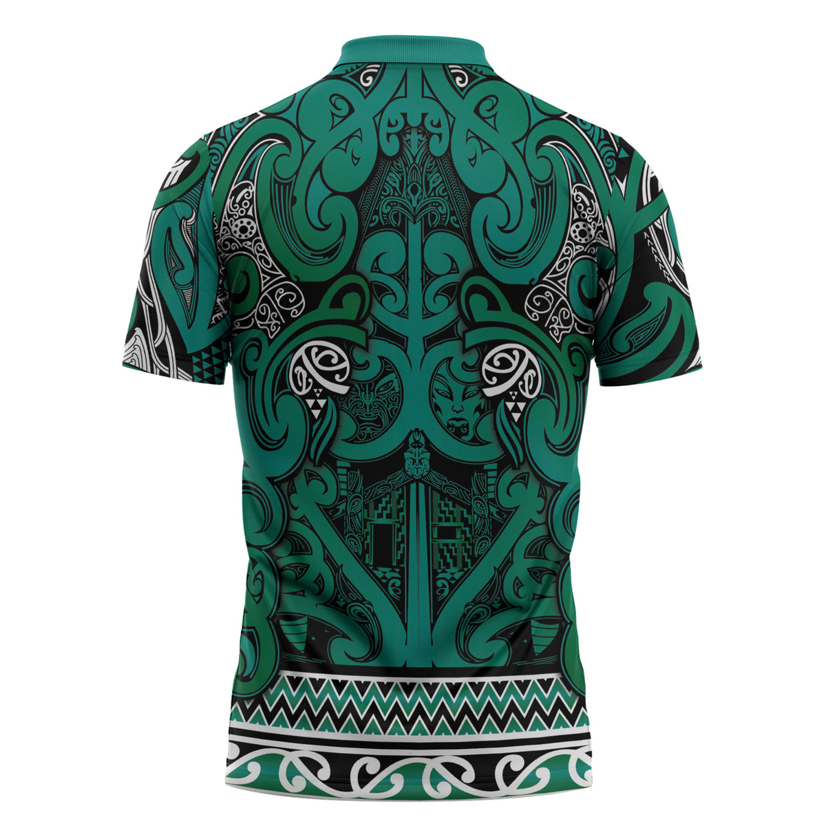 Aotearoa Iwi Ngai Tahu Zipper Polo Shirt Maori Wharenui House Tribal Pattern