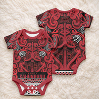 Aotearoa Iwi Ngati Kahungunu Baby Onesie Maori Wharenui House Tribal Pattern