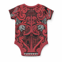 Aotearoa Iwi Ngati Kahungunu Baby Onesie Maori Wharenui House Tribal Pattern