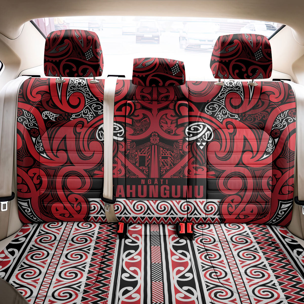 Aotearoa Iwi Ngati Kahungunu Back Car Seat Cover Maori Wharenui House Tribal Pattern