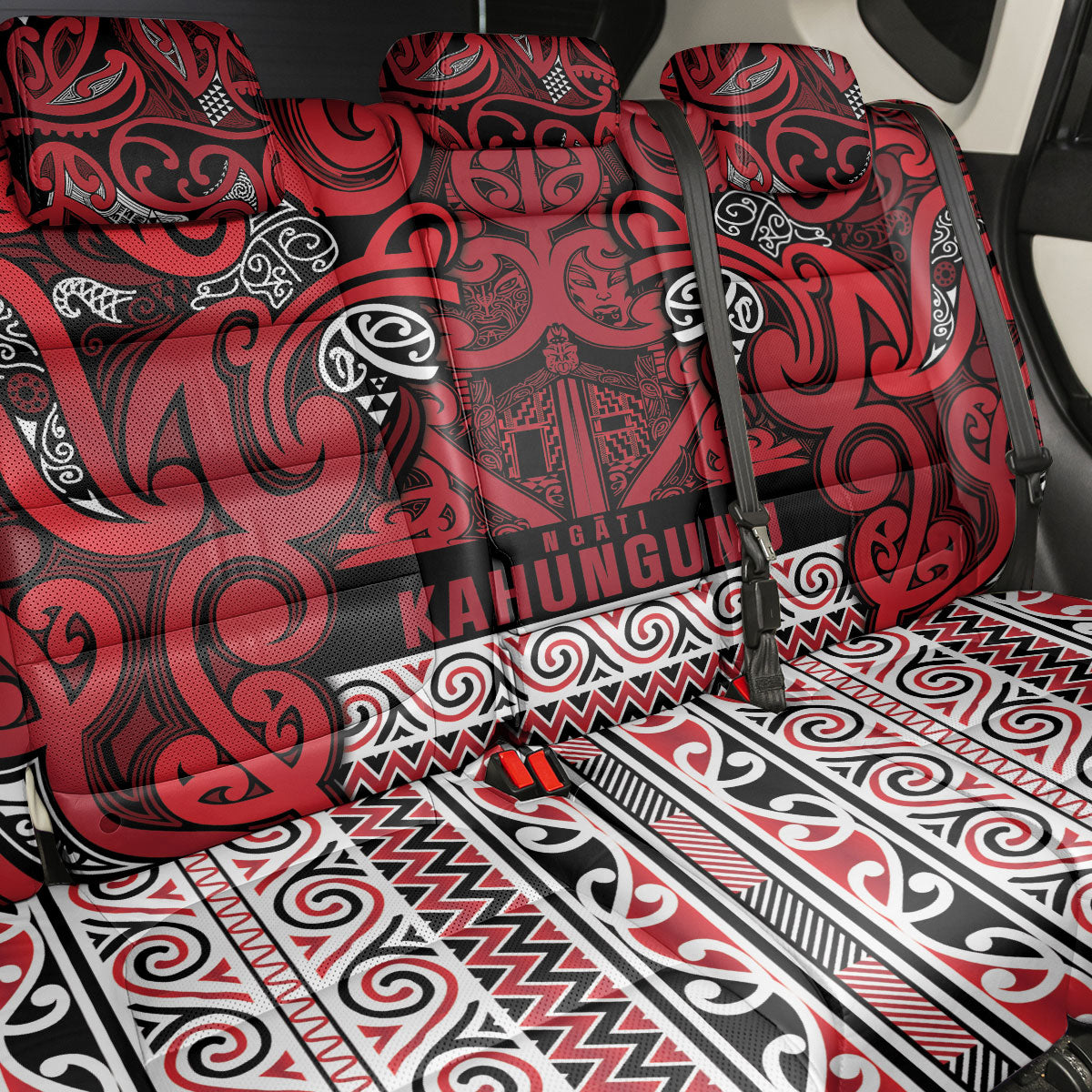 Aotearoa Iwi Ngati Kahungunu Back Car Seat Cover Maori Wharenui House Tribal Pattern