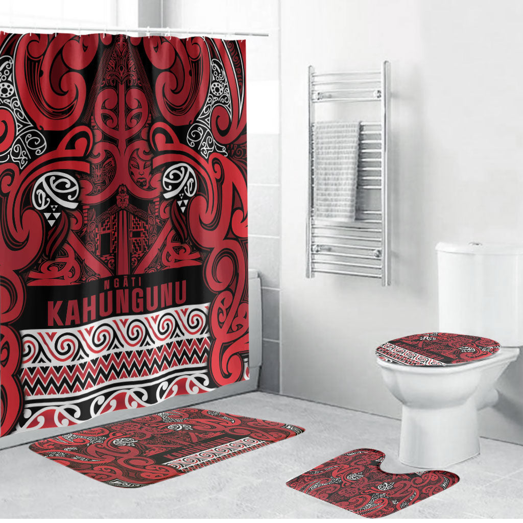 Aotearoa Iwi Ngati Kahungunu Bathroom Set Maori Wharenui House Tribal Pattern