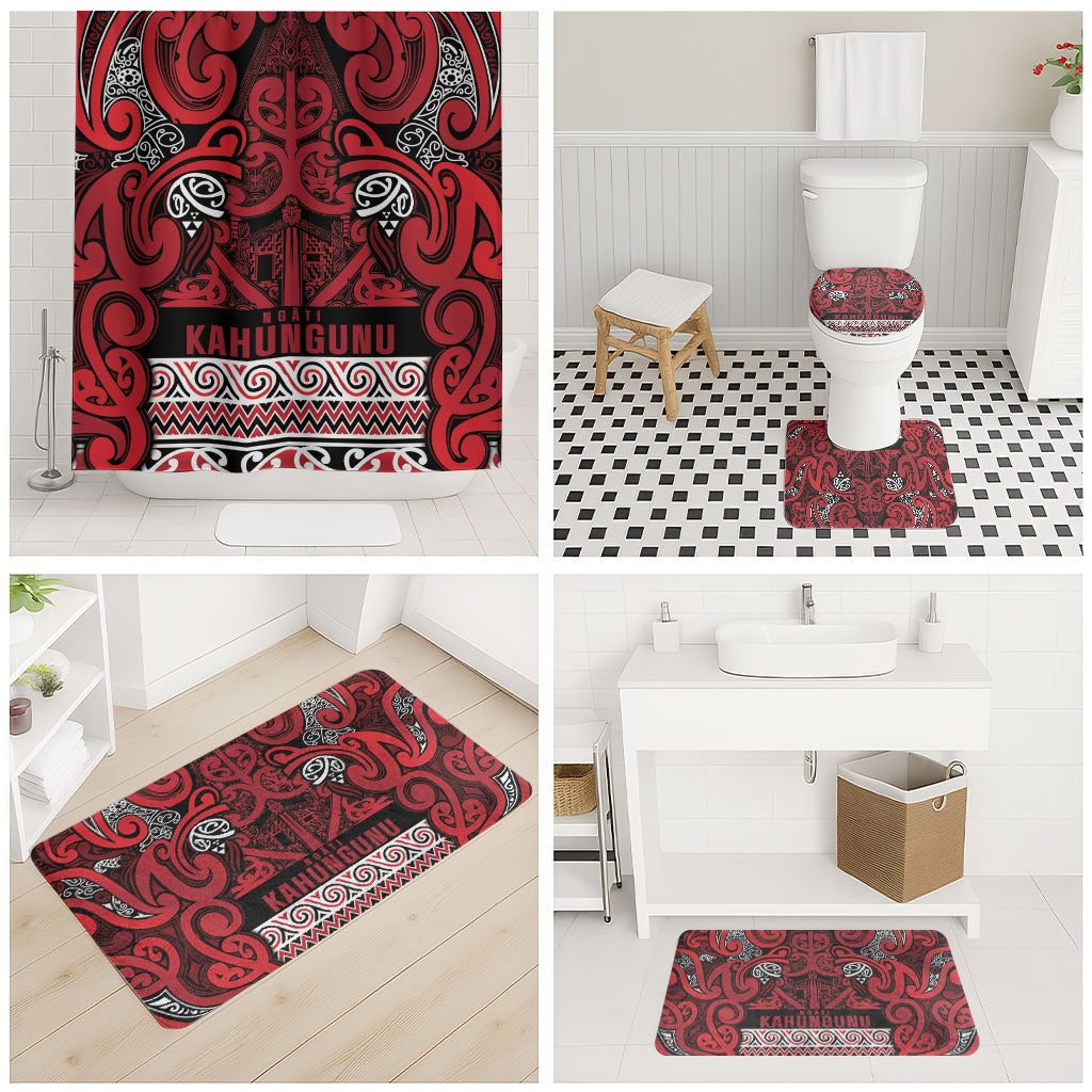 Aotearoa Iwi Ngati Kahungunu Bathroom Set Maori Wharenui House Tribal Pattern