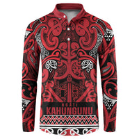 Aotearoa Iwi Ngati Kahungunu Button Sweatshirt Maori Wharenui House Tribal Pattern