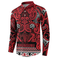 Aotearoa Iwi Ngati Kahungunu Button Sweatshirt Maori Wharenui House Tribal Pattern