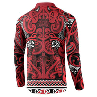 Aotearoa Iwi Ngati Kahungunu Button Sweatshirt Maori Wharenui House Tribal Pattern