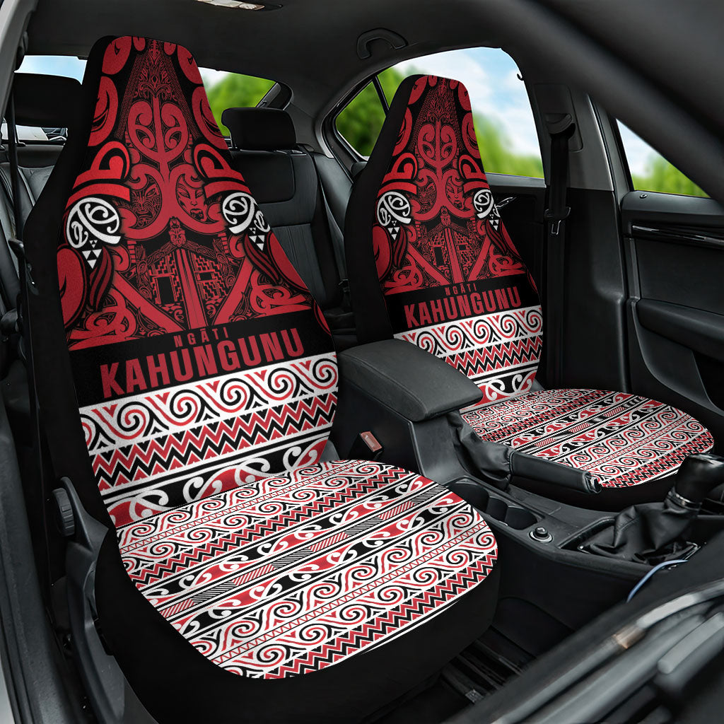 Aotearoa Iwi Ngati Kahungunu Car Seat Cover Maori Wharenui House Tribal Pattern LT9 One Size Dark red - Polynesian Pride