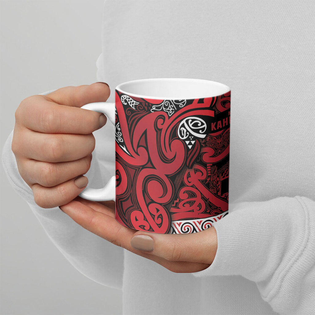 Aotearoa Iwi Ngati Kahungunu Ceramic Mug Maori Wharenui House Tribal Pattern