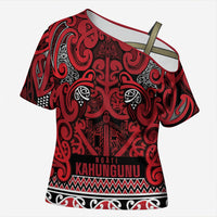 Aotearoa Iwi Ngati Kahungunu Cross Shoulder Shirt Maori Wharenui House Tribal Pattern