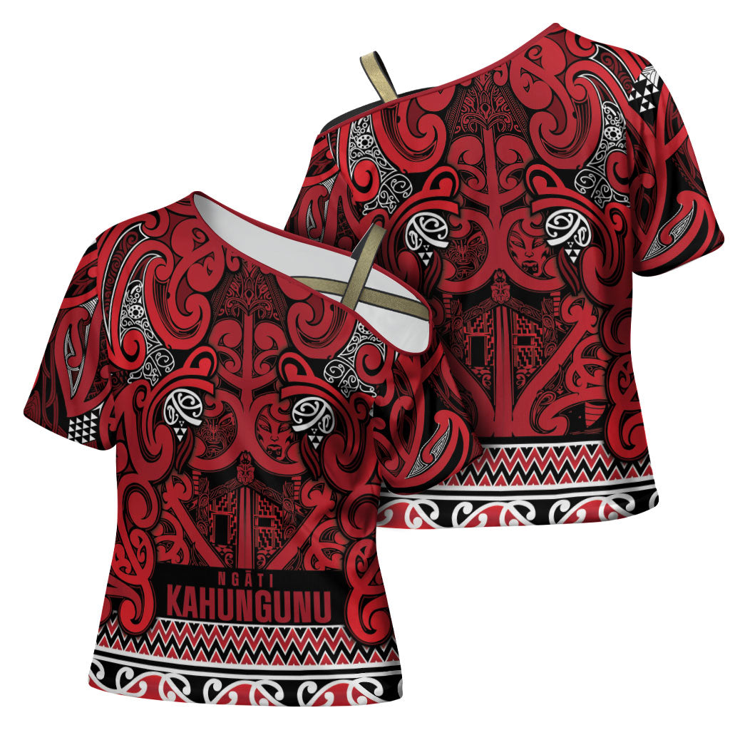 Aotearoa Iwi Ngati Kahungunu Cross Shoulder Shirt Maori Wharenui House Tribal Pattern