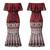 Aotearoa Iwi Ngati Kahungunu Family Matching Mermaid Dress and Hawaiian Shirt Maori Wharenui House Tribal Pattern
